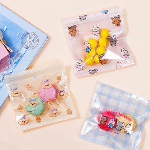 10pcs 13.5cm Lively Animals Pattern Top Seal Ziplock Plastic Bags