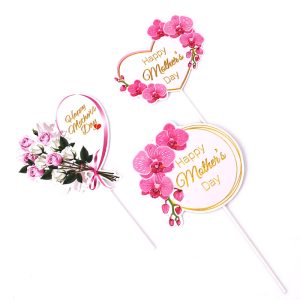 50pcs 11*18/11*17cm Mother'S Day Decorative Paper Cake Topping Inserts