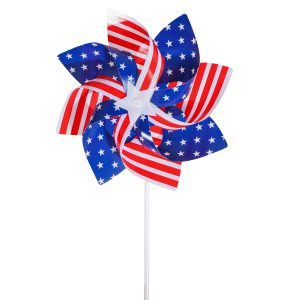 10pcs 13-21cm Independence Day Theme Hand Held PP Plastic Windmills