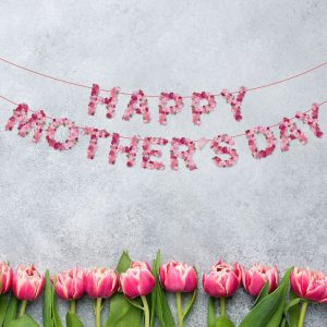2pcs Happy Mother'S Day Floral Letter Paper Hanging Banners