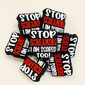 20Pcs Stop Screaming Silicone Focal Beads