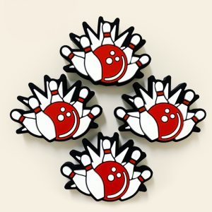 20Pcs Cute Bowling Ball Silicone Focal Beads
