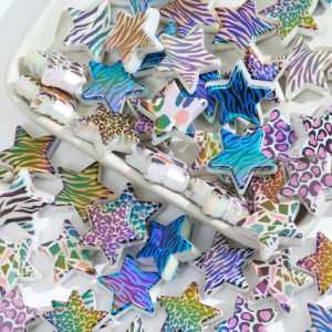 10pcs 23mm Plating Punk Style Leopard Star Acrylic Beads