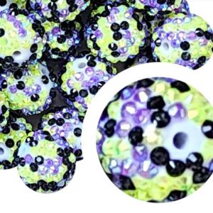 5pcs 10-22mm Halloween Green Black Purple Bubblegum Beads