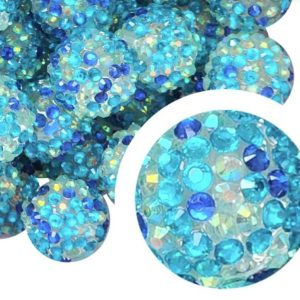 5pcs 10-22mm Transparent White Blue Bubblgum Beads