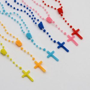 12pcs 47cm Colorful Seed Beaded Plastic Rosary Beads