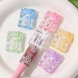 10pcs 30cm Plating Camellia Grid Chanel Gift Box Acrylic Beads