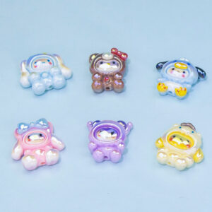 10pcs Plating Sanri Character Wearing Cute Costumes Resin Beads