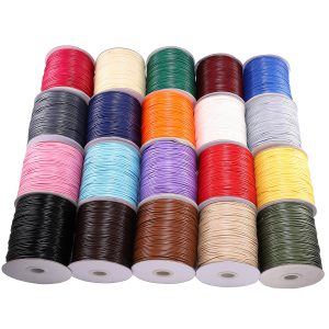 0.8mm 10m Colorful PU Leather Waxed Threads