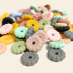 50Pcs 12/15mm Solid Color Disc Silicone Spacer Beads