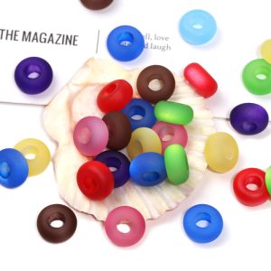 50pcs 14mm Matte Imitation Opal Acrylic Spacer Beads