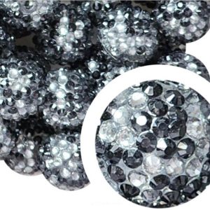 5pcs 10-22mm White And Black Confetti Bubblegum Beads