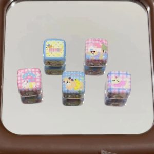 10pcs 14mm Spring Blue Pink Puppy Acrylic Square Beads