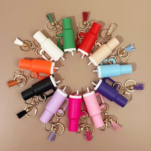 2pcs 9cm Tassel Tumbler Plastic Keychains
