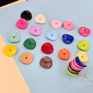 10pcs 14mm Baking Painted Potato Chips Acrylic Spacer Beads