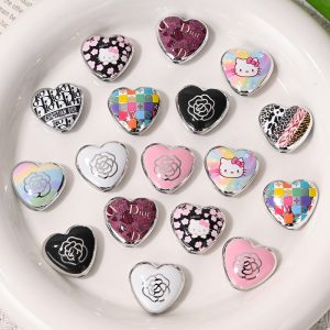 10pcs 19mm Plating Designer KT Heart Acrylic Beads