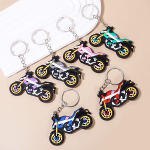 2pcs 7cm Sporty Motorcycle PVC Keychains