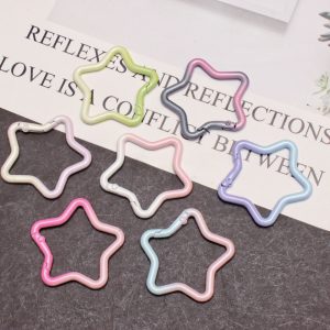 1pc 43mm Gradient Pearlescent Star Trigger Spring Keyrings