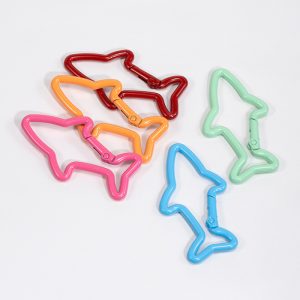 10pcs 30mm Colorful Shark Alloy Tigger Spring Keyrings