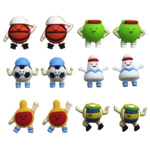 20Pcs 3D Cartoon Football Basketball Sports Silicone Focal Beads
