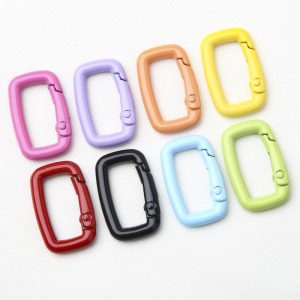 2pcs 26mm Baking Painted Rectangular Trigger Spring Keyrings
