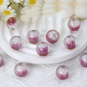 10pcs 16mm Clear Tulip Resin Round Beads