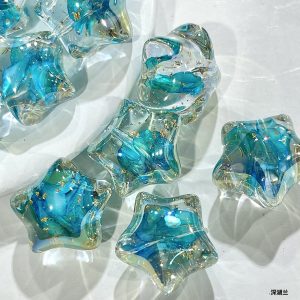 10pcs 22mm Clear Floral Star Resin Beads