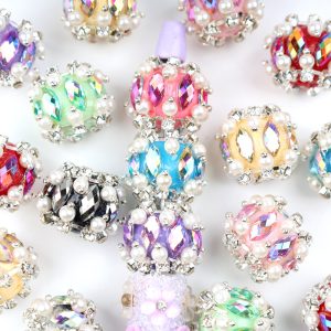 5pcs 23mm Fancy Radiant Acrylic Beads
