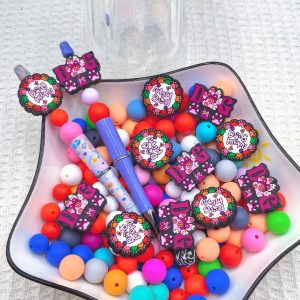 20Pcs Color Dog Claw Card Silicone Focal Beads
