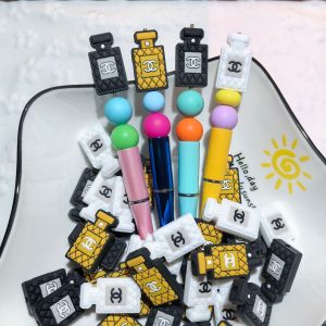Home 298 20Pcs Three Color Chanel Perfume Bottle Silicone Focal Beads