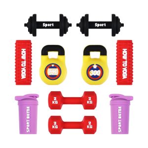 20Pcs 3D Fitness Equipment Silicone Focal Beads