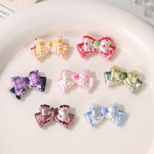 10pcs 25mm Sweet Lace Pearl Bow Acrylic Beads
