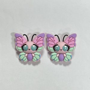 20Pcs 3D Large Eye Colorful Butterfly Silicone Focal Beads