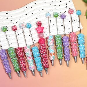 5Pcs Clay Ribbon Butterfly Beadable Pens