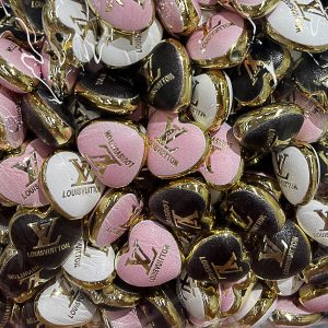 100pcs 20mm Heart Acrylic Beads with Gold Border Designer Style