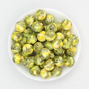 50pcs 15mm Cartoon Character Printed Silicone Beads 2