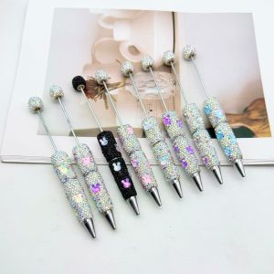Love Rabbit Colored Rhinestones Beadable Pen